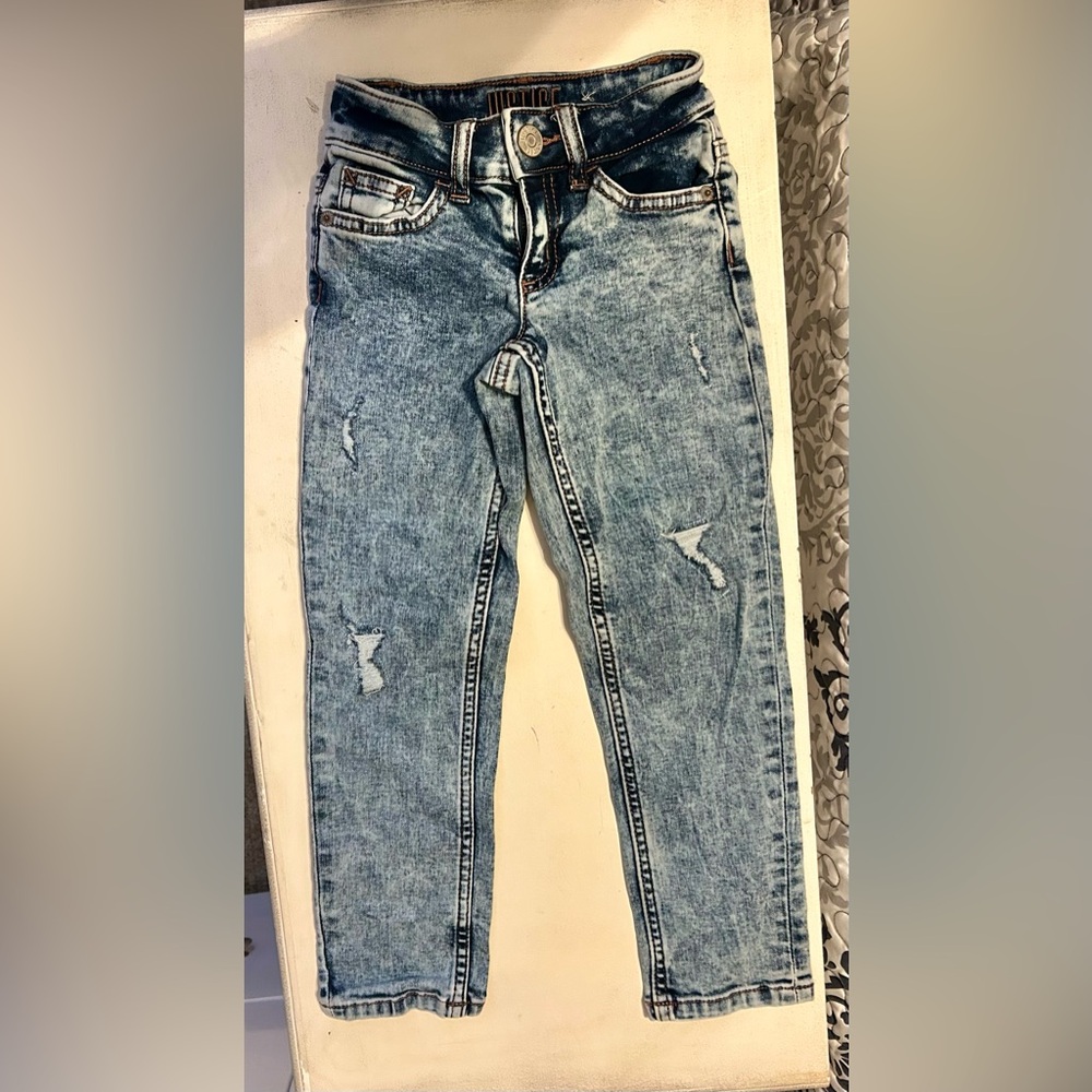 Justice Light Blue Distressed Kids Jeans